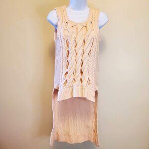 VENUS Peachy Pink Pullover High-Low Sleeveless Sweater Top - S